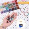 Crystal Beads for Ring Making, 28 Colors Chips and Gemstone Beads, Ring Making Kit with Plastic Box for Jewelry, Bracelets, Earring Making Supplies